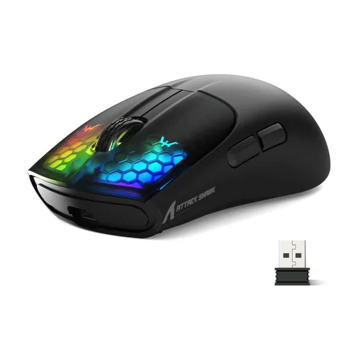فأرة ألعاب لاسلكية أتاك شارك اكس 5 - Attack Shark X5 Black Attack Shark X5 Wireless Gaming Mouse – Black
