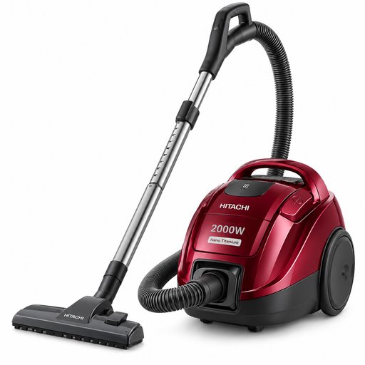 مكنسة هيتاشي كهربائية 2000 واط سعة 4.5 لتر أحمر خمري – CV-BG20PBREGCM Hitachi Canister Vacuum Cleaner 2000W 4.5L Wine Red – CV-BG20PBREGCM