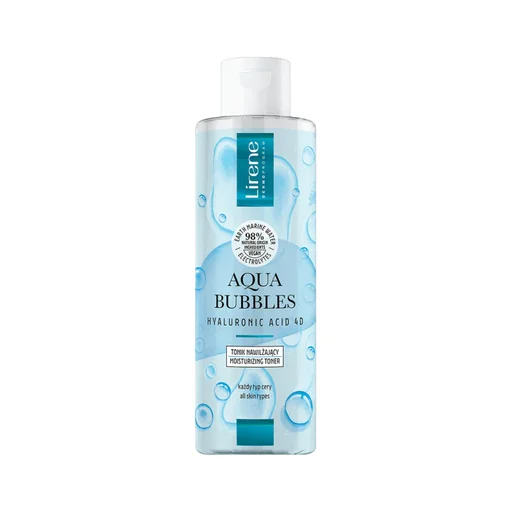 تونر مرطب رباعي الأبعاد بحمض الهيالورونيك من ليرين أكوا بابلز Lirene Aqua Bubbles Hyaluronic Acid 4D Moisturizing Toner 200ml