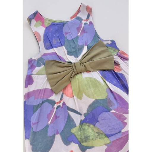 فستان فيسكوز أخضر للبنات 2-8 سنوات Viscose Dress for Girls 2-8 Years - Green