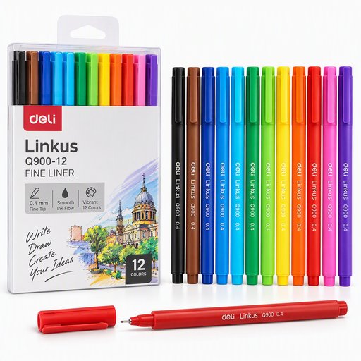 اقلام تحديد ورسم ديلي Deli Linkus Q900-12 fine liner
