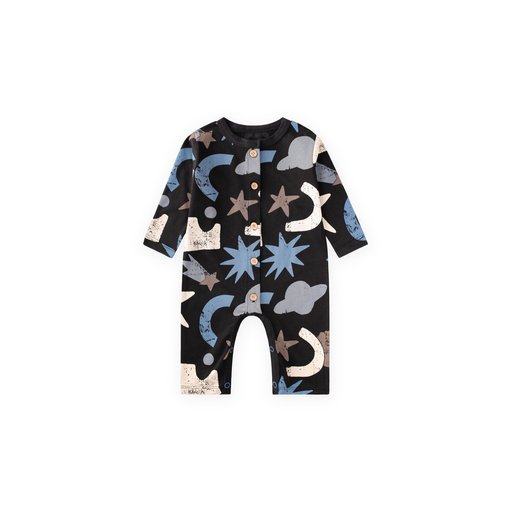 أفرول أطفال موسمي بنقشة - أسود (0-2 سنوات) Patterned Seasonal Baby Romper - Black (0-2 Years)