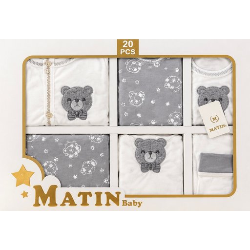 طقم ملابس ومستلزمات مواليد حديثي الولادة من متين بيبي (20 قطعة) MATIN Baby Newborn Clothing & Accessories Gift Set (20 PCS)