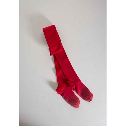 جوارب أطفال سادة قطن وبوليستر - أحمر Kids' Plain Cotton-Polyester Tights - Red