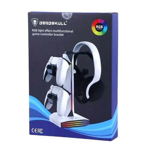 ستاند ديدسكول RGB متعدد الوظائف لليدات والسماعة DEADSKULL RGB Multifunctional Headset & Dual Controller Stand