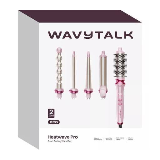 طقم فير وتجعيد الشعر ويفي توك الاحترافي 5 في 1 Wavytalk Heatwave Pro 5-in-1 Curling Wand Set