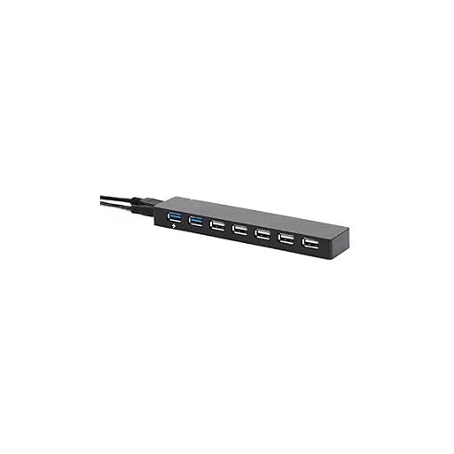 موزع منافذ أمازون بيسكس USB 3.0 بعدد 7 منافذ مع محول طاقة خارجي بقدرة 20 واط وسرعة نقل تصل إلى 5Gbps باللون الأسود Amazon Basics USB 3.0 7-Port HUB with AC Adapter 20W (5V/4A) – Black