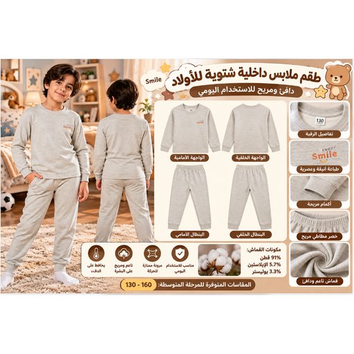 طقم ملابس داخلية حرارية شتوية رجالي 3317-2 Men's Winter Thermal Underwear Set 3317-2