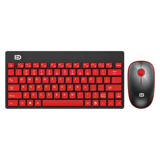 طقم لوحة مفاتيح وماوس فيود G1500 لاسلكي عربي وإنجليزي (أسود وأحمر) Fude G1500 Wireless [AR-EN] Keyboard & Mouse (Black & Red)