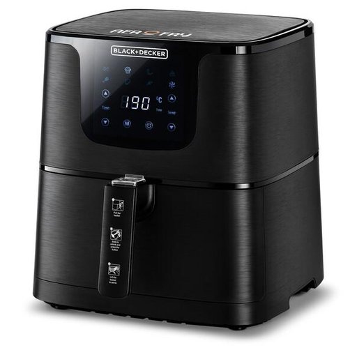 قلاية هوائية من بلاك+ديكر AF700-B5 حجم 4.3 لتر باللون الاسود Black&Decker AF700-B5 Air Fryer 4.3L black