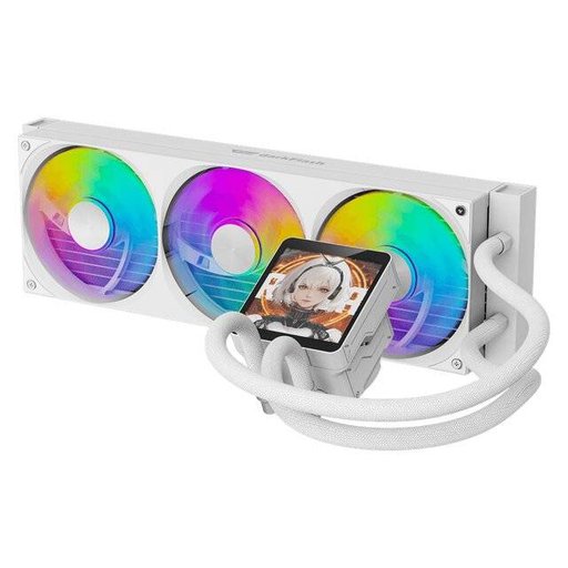 مبرد مائي للمعالج DarkFlash DV360S Max بحجم 360mm مع شاشة IPS، لون أبيض DarkFlash DV360S Max 360mm Liquid CPU Cooler (White)