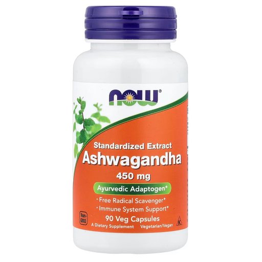 اشواغاندا 450 ملغ – مستخلص الأشواغاندا، 90 كبسولة نباتية من ناو فودز Ashwagandha, Standardized Extract, 450 mg, 90 Veg Capsules