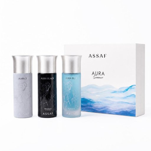 مجموعة ثلاثية اورا 300 مل من عساف AURA PACKAGE BY ASSAF