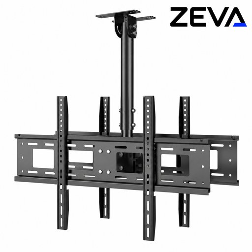 ستاند تلفزيون سقفي مزدوج للشاشات من 40 إلى 70 إنج، يتحمل وزن 70 كغم Ceiling-Mounted Dual TV Stand for 40–70 Inch Screens, 70kg Load Capacity