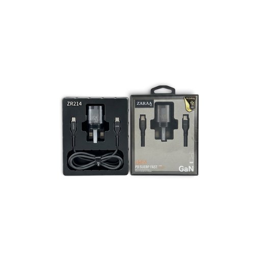 شاحن GAN بقدرة 45W من زارا (ZARAA (zr214 45W PD SUERP FAST