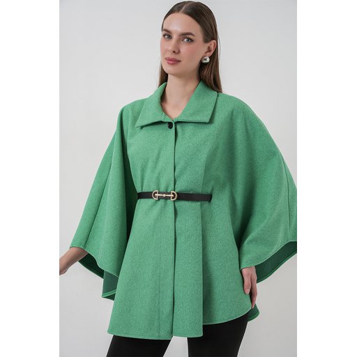 بونشو نسائي كاشيه بحزام 9170 - أخضر Women's Belted Cachet Poncho 9170 - Green