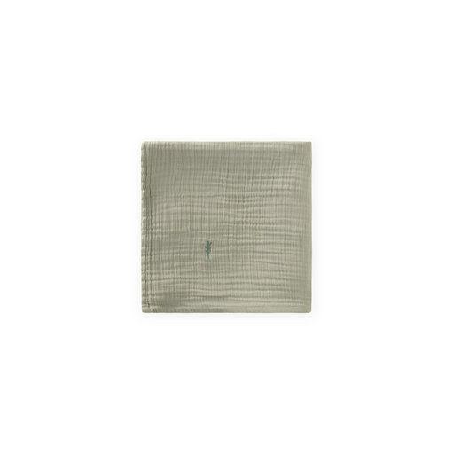 بطانية موسلين مطرزة للأطفال 90x100 سم - أخضر Embroidered Muslin Baby Blanket 90x100 Cm - Green