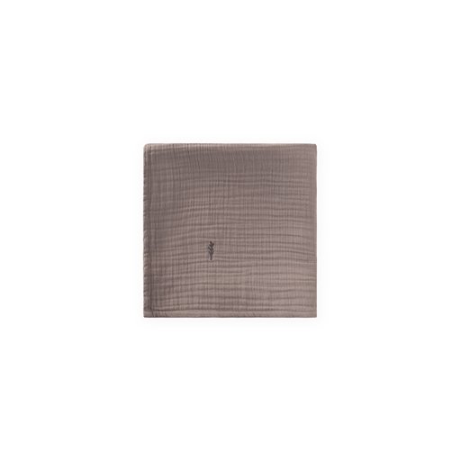 بطانية موسلين مطرزة للأطفال 90x100 سم - رمادي داكن Embroidered Muslin Baby Blanket 90x100 Cm - Dark Grey