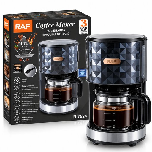 ماكينة صنع القهوة والشاي راف 1.7 لتر 1000 واط R.7524 RAF Coffee & Tea Maker 1.7L 1000W R.7524