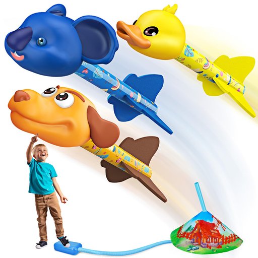 قاذفة صواريخ فن بليتز بأشكال حيوانات المزرعة للأطفال Farm Animal-Themed Rocket Launcher for Kids