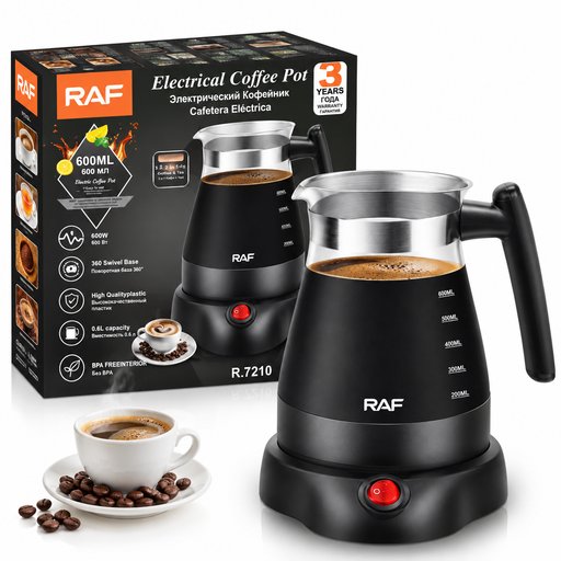 دلة قهوة كهربائية راف 600 مل 600 واط موديل R.7210 RAF Electric Coffee Pot 600ML 600W R.7210