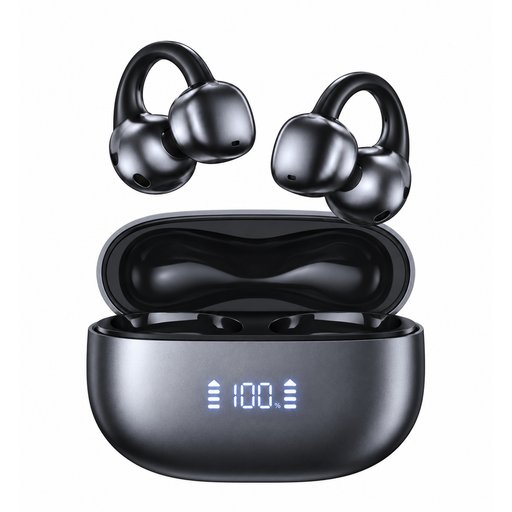 سماعات سبيد المفتوحة بمشبك للأذن مع ANC وENC – أسود Speed Open-Ear Clip Wireless Earbuds (ANC & ENC) - Black