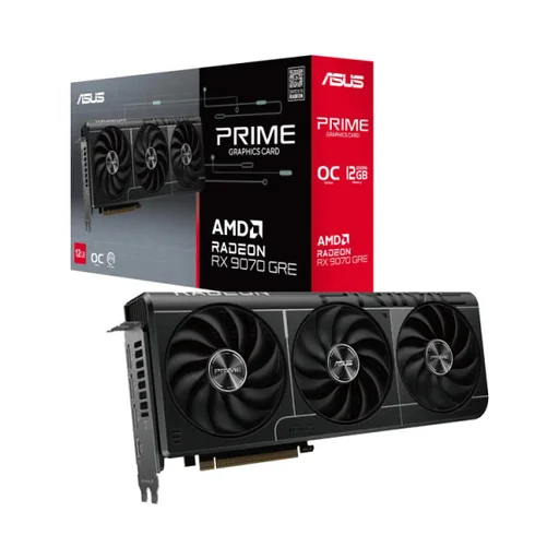 بطاقة شاشة أسوس برايم راديون RX 9070 GRE إيفو أو سي إديشن 12 جيجابايت GDDR6 ASUS Prime Radeon RX 9070 GRE EVO OC Edition 12GB GDDR6 Graphics Card