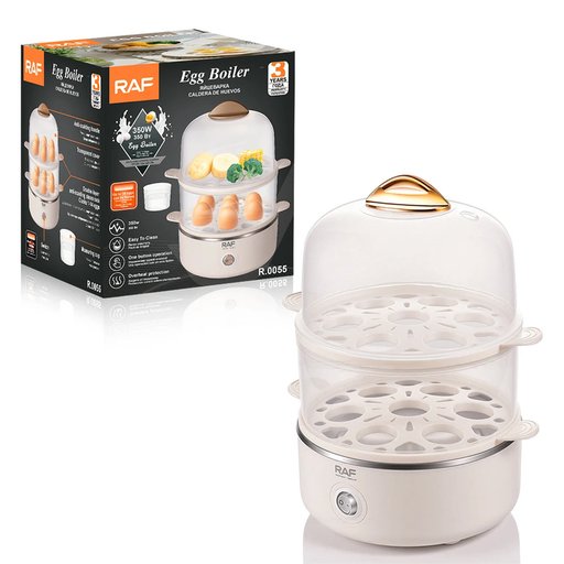 سلاقة بيض كهربائية بطابقين راف R.0055 RAF R.0055 14-Egg Double-Layer Egg Boiler 350W