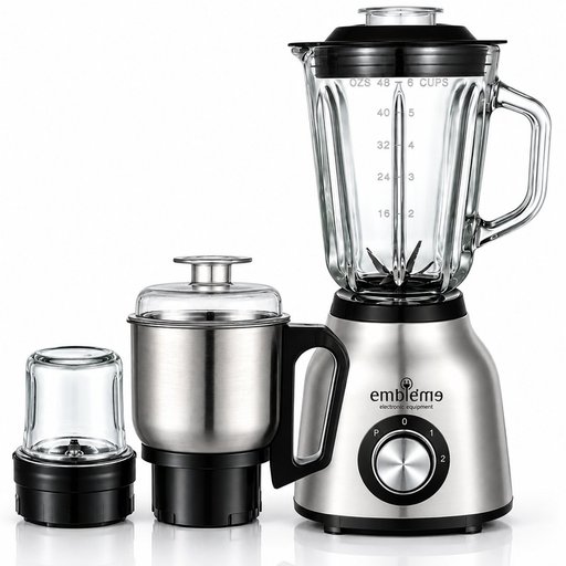 خلاط كهربائي إمبليوم 3 في 1 ستانلس ستيل Emblème 3-in-1 Stainless Steel Blender