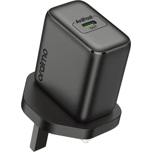 شاحن Oraimo PowerGaN 451 بقدرة 45 واط مع كابل USB-C – أسود Oraimo PowerGaN 45W USB-C Charger with Cable – Black