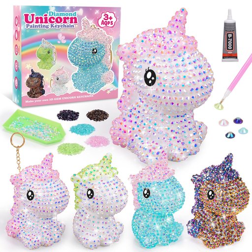 مجموعة صناعة ميداليات يونيكورن بالرسم الماسي Unicorn Diamond Painting Medallion-Making Kit