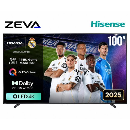 شاشة هايسنس 100 إنش QLED 4K ذكية مع معدل تحديث 144Hz وتقنية Dolby Vision Hisense 100-Inch QLED 4K Smart TV with 144Hz Refresh Rate and Dolby Vision