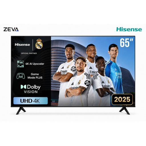 شاشة هايسنس 65 بوصة 4K UHD مع تقنية Dolby Vision وتحسين الصورة بالذكاء الاصطناعي Hisense 65-Inch 4K UHD Smart LED TV with Dolby Vision and AI Upscaling