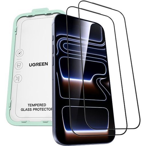 زجاج حماية يوغرين iPhone 17 Pro Max – قطعتان Ugreen SP1147 Tempered Glass for iPhone 17 Pro Max