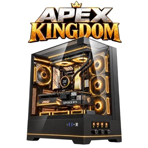 تجميعة ألعاب أيبكس كينغدوم | معالج كور i9-14900K، كارت شاشة RTX 5080 16GB، رام 32GB DDR5، تخزين 1TB، مزود طاقة 1000W Apex Kingdom Gaming PC | Intel Core i9-14900K, MSI RTX 5080 16GB, 32GB DDR5 RAM, 1TB NVMe, 1000W PSU, Water Cooling