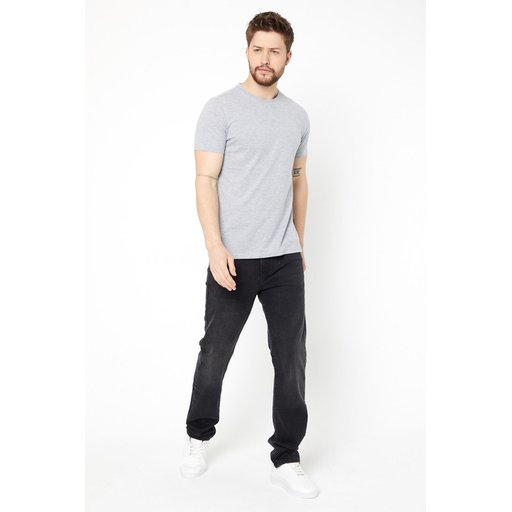 Men's 100% Cotton Regular Fit Crew Neck Basic T-Shirt - Grey