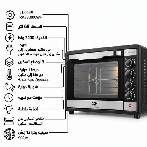 فرن كهربائي رويال الرحماني Royal Rahmani Electric Oven