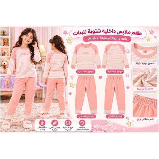 طقم ملابس داخلية حرارية شتوية للأطفال 3319-5 Kids' Winter Thermal Underwear Set 3319-5