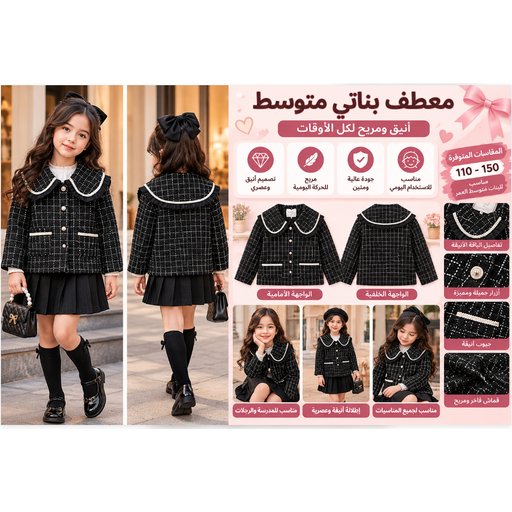 معطف بناتي للأطفال متوسطات العمر Girls' Mid-Size Children's Coat