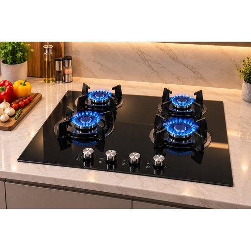 طباخ غاز بلت إن إمبليوم 4 شعلات 60 سم Embleme  Built-in Gas Hob 4 Burners