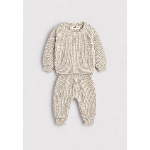 طقم تريكو سيلانيك للأطفال 1-5 سنوات - لون طبيعي Selanik Knitwear Set for Kids 1-5 Years - Natural Color