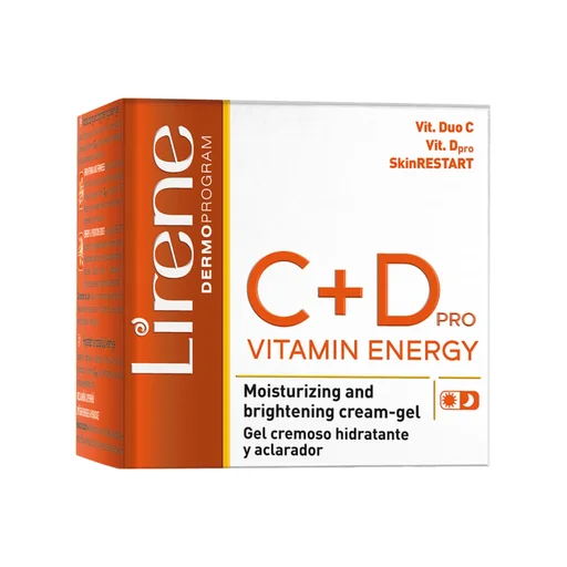 كريم-جل "Lirene C+D Pro Vitamin Energy" المرطب والمُفتِّح للبشرة Lirene C+D Pro Vitamin Energy Moisturizing and Brightening Cream-Gel