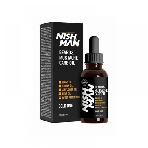 نيشمان زيت العناية باللحية والشوارب Nish Man Beard & Mustache Care Oil - Gold One
