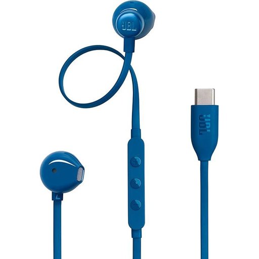 جي بي ال سماعة أذن Tune 305C سلكية بمنفذ USB-C - ازرق JBL Tune 305C USB-C Wired Earphone Blue