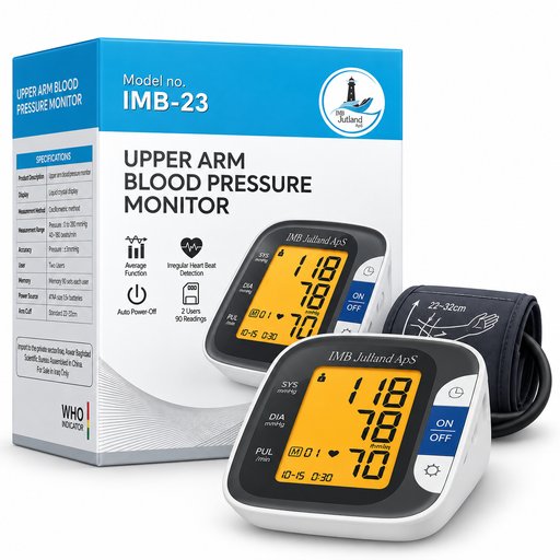 جهاز قياس ضغط الدم الإلكتروني من الذراع IMB Jutland – موديل IMB-23 IMB Jutland Upper Arm Digital Blood Pressure Monitor – IMB-23