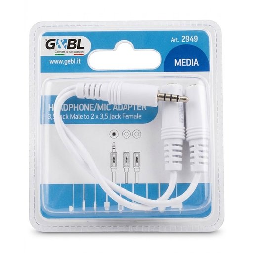 ادابتر هيدفون G&BL 2949 Headphone/Mic Audio Adapter G&BL 2949 Headphone/Mic Audio Adapter