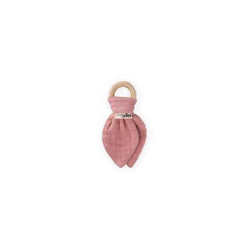 عضاضة أطفال YAVRUAĞZI من قماش الموسلين والخشب الطبيعي YAVRUAĞZI Muslin Fabric and Natural Wood Baby Teether