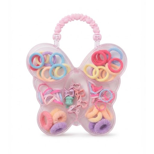 صندوق فراشة أنيق لإكسسوارات شعر الأطفال An elegant butterfly-shaped box for children’s hair accessories