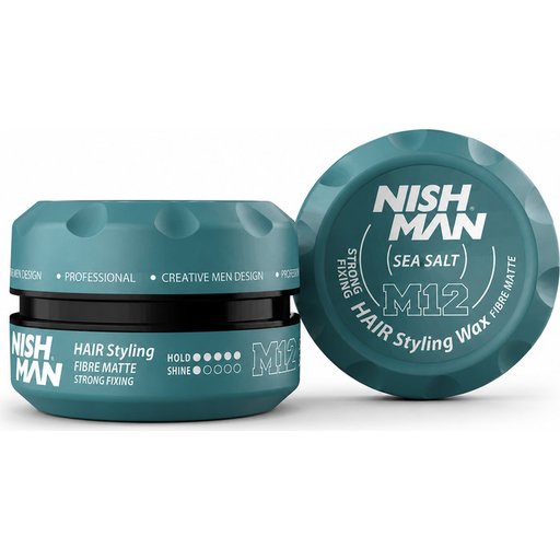نيشمان لتصفيف الشعر بملح البحر بثبات قوي ومظهر مطفي Nish Man Sea Salt Hair Styling Wax Fibre Matte Strong Fixing M12
