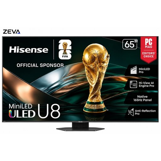 شاشة هايسنس 65 إنش Mini-LED QLED 4K ذكية مع معدل تحديث 165Hz ومعالج Hi-View AI Engine PRO Hisense 65-Inch Mini-LED QLED 4K Smart TV with 165Hz Refresh Rate and Hi-View AI Engine PRO
